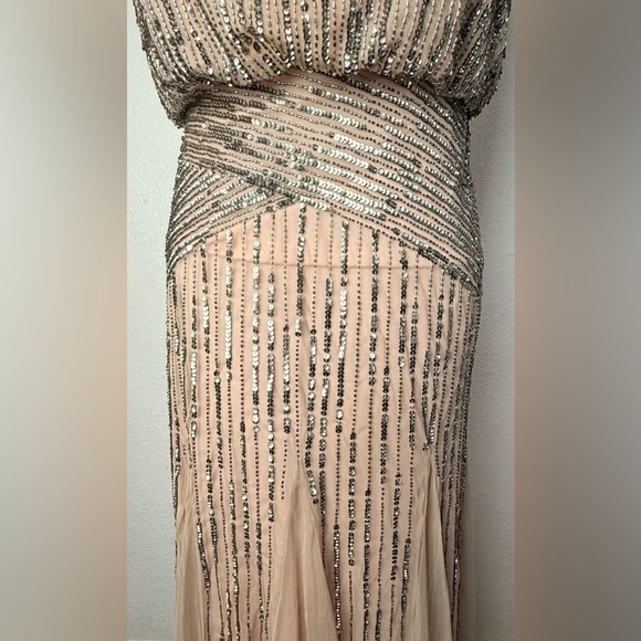 Source Unknown Champagne Beaded Prom Dress - Picture 3 of 9